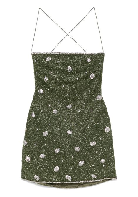 Green bead-embellished mini dress Giuseppe di morabito - women